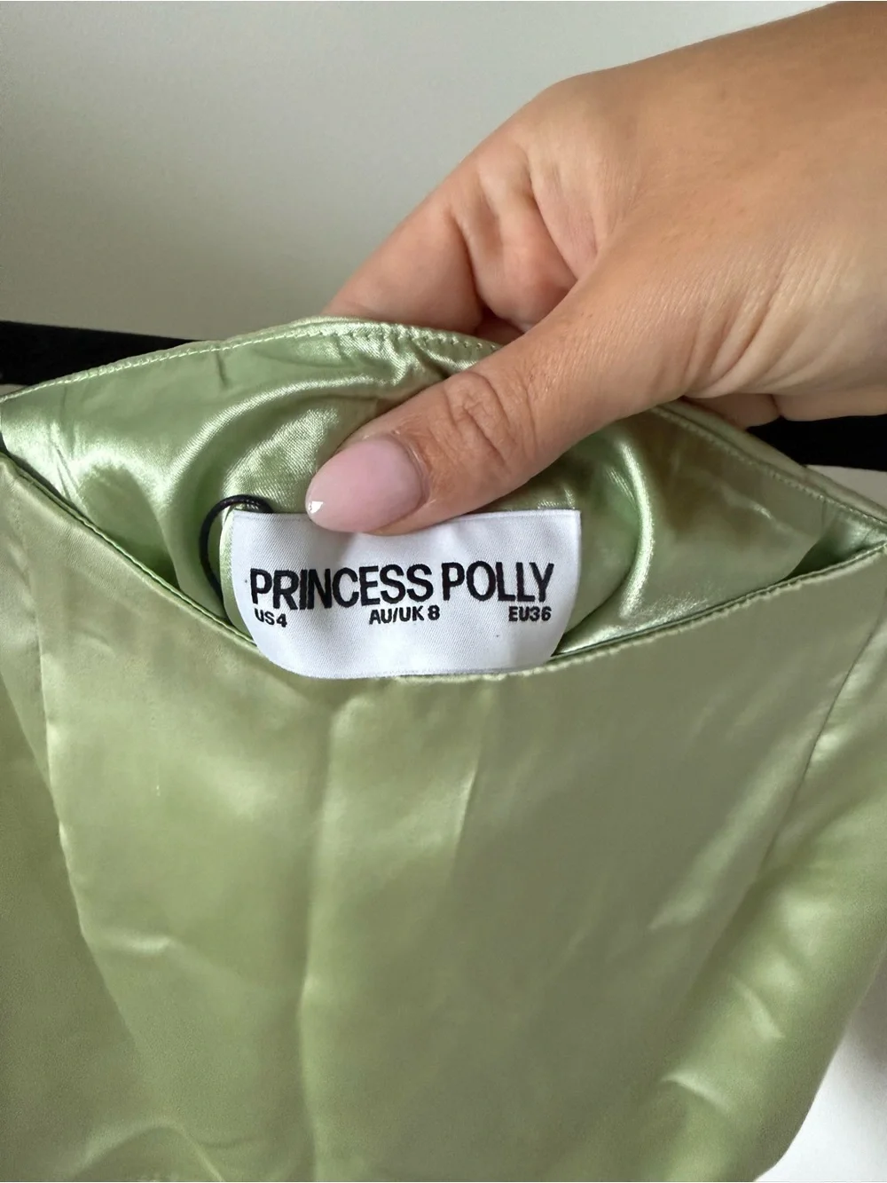 Princess Polly Light Green Satin Lace Trim Set - Picture 5 of 5